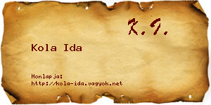 Kola Ida névjegykártya